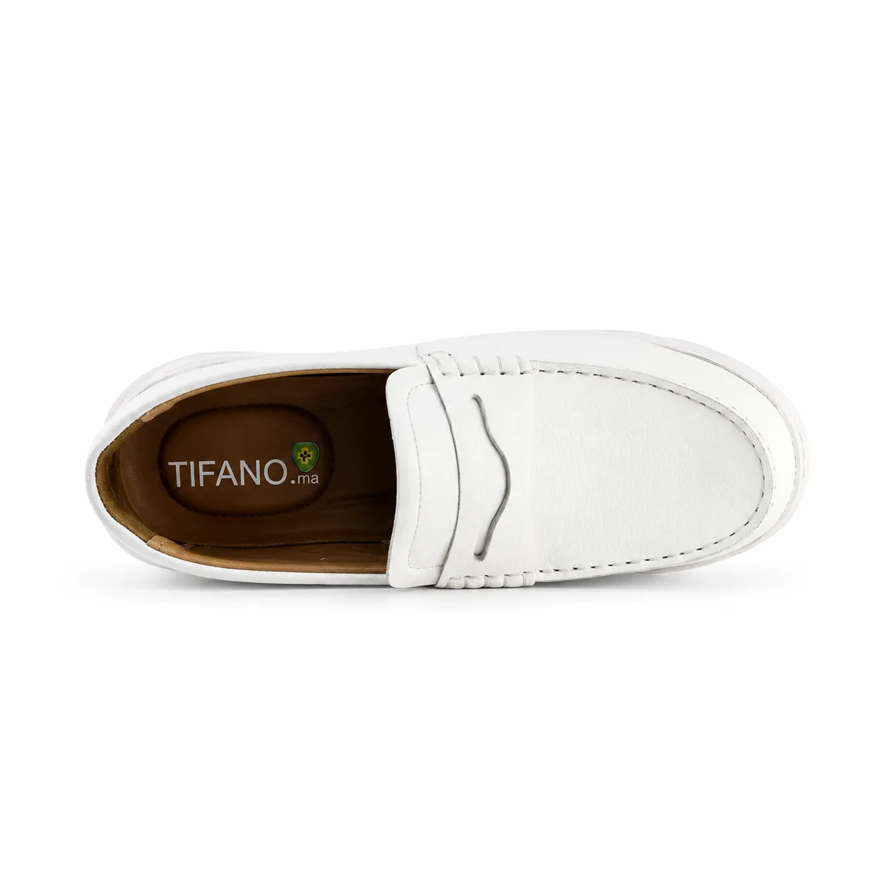 Mocassin confort SM124 blanc cuir..........   miniature